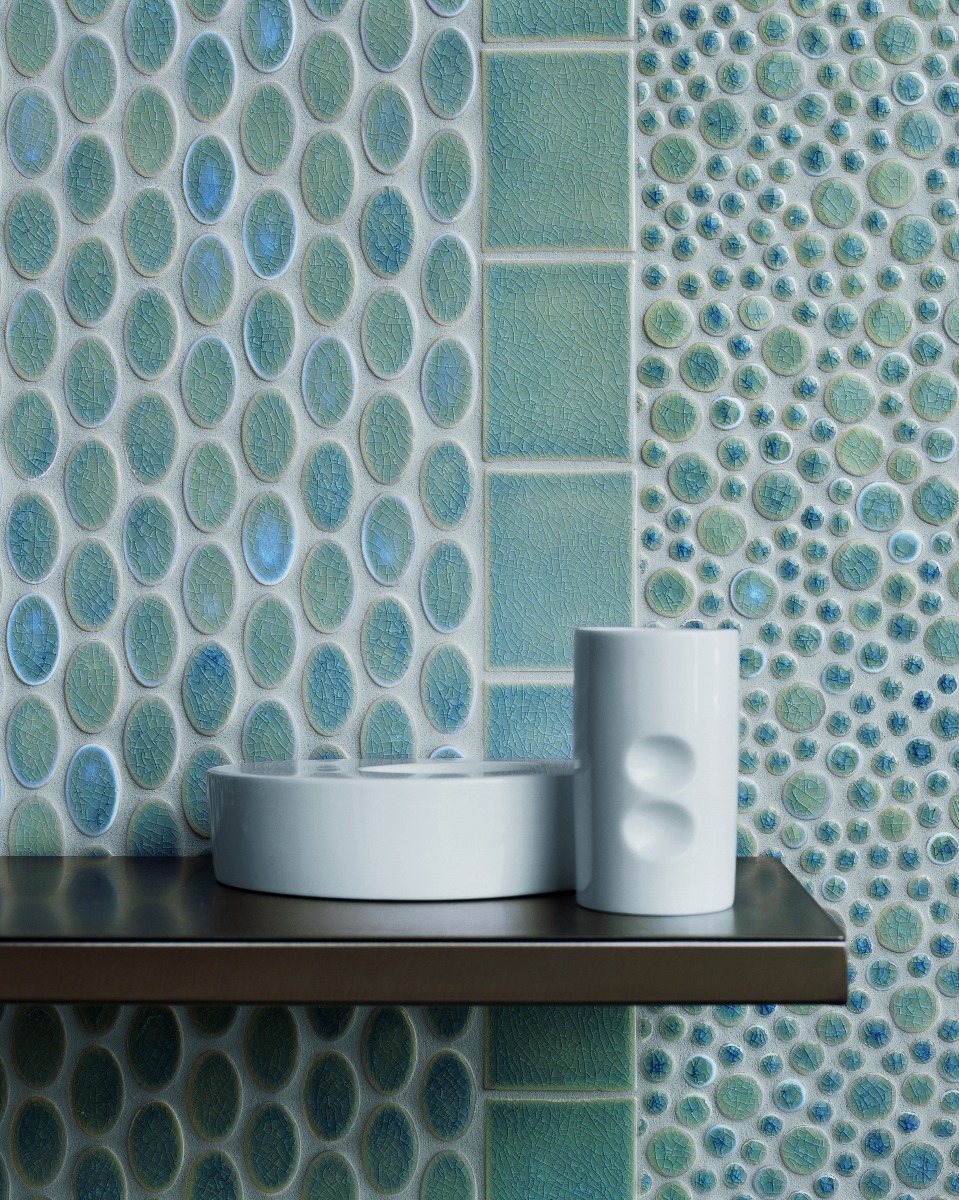 TOILA INC Walker Zanger Vibe Oval Blue Shadow 1 stone tile and slab material